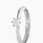 Bague Solitaire Veronika Or Blanc Diamant - Parures de mariage Femme | Marc Orian