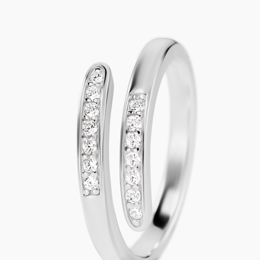 Bague Ajustable Mendel Argent Blanc Oxyde De Zirconium - Bijoux fantaisie Femme | Marc Orian