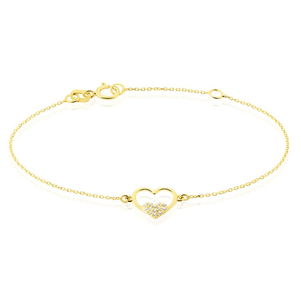 Bracelet Or Jaune Saponaire Oxydes De Zirconium - Bracelets cha&icirc;nes Enfant | Marc Orian