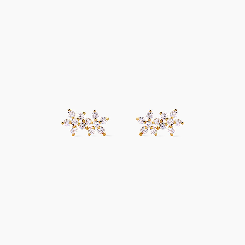 Boucles D'Oreilles Puces Egle Or Jaune Oxyde De Zirconium - Puces Femme | Marc Orian