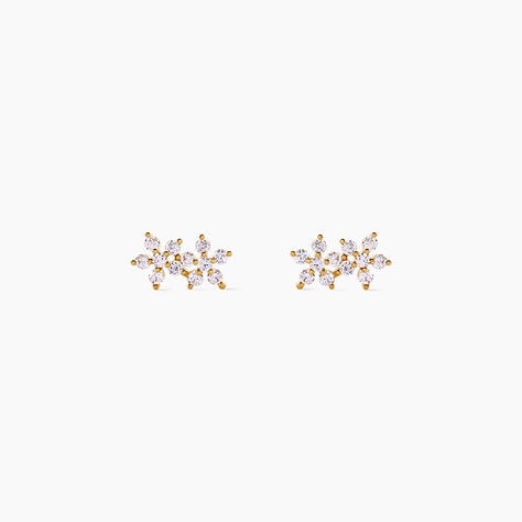 Boucles D'Oreilles Puces Egle Or Jaune Oxyde De Zirconium - Puces Femme | Marc Orian
