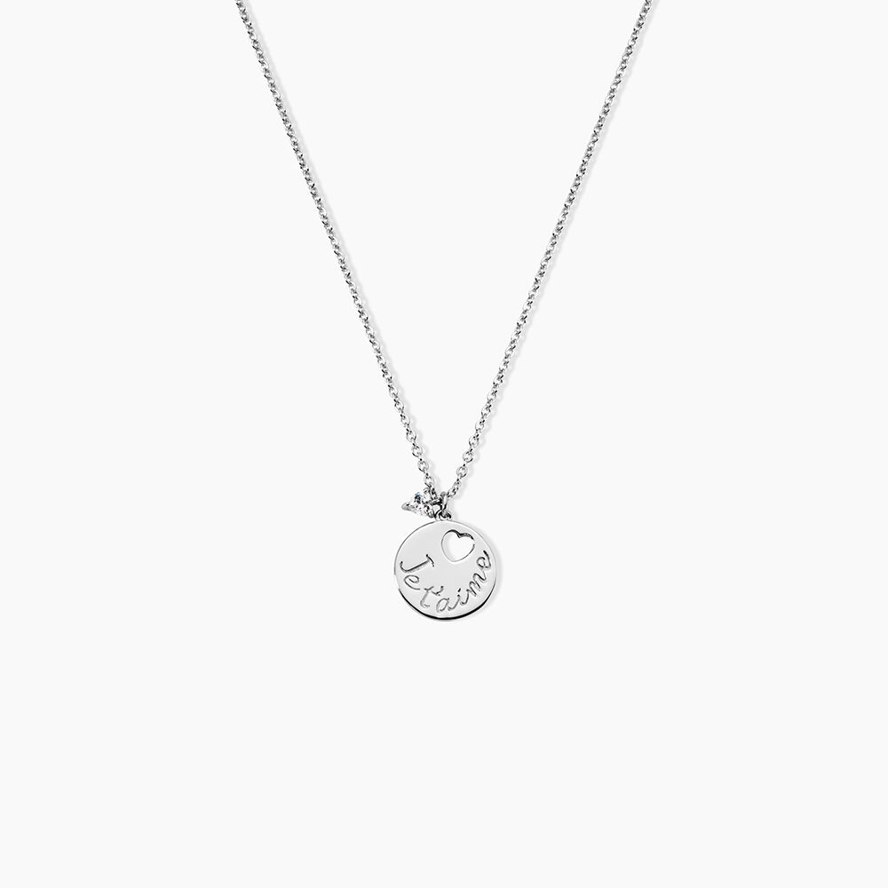 Collier Denzel Argent Blanc Oxyde De Zirconium - Colliers avec pierres Femme | Marc Orian