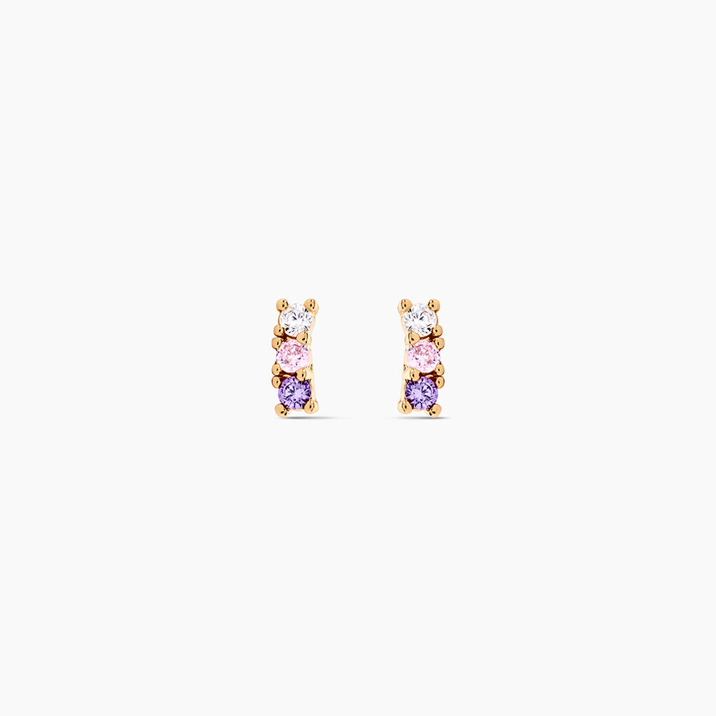 Boucles D'oreilles Puces Plaqu&eacute; Or Jaune Alodia Oxydes De Zirconium - Puces Femme | Marc Orian