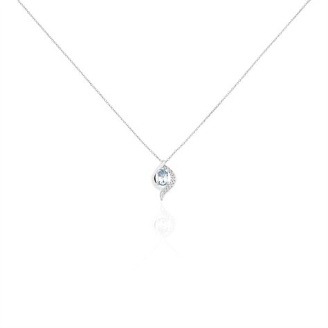 Collier Lydia Or Blanc Topaze Oxyde Oxyde - Colliers avec pierres Femme | Marc Orian