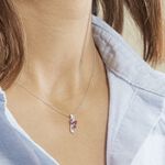 Collier Angie Or Blanc Diamant Et Rubis - Colliers avec pierres Femme | Marc Orian