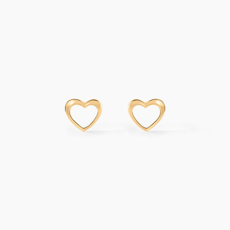 Boucles D'oreilles Puces Anne-maudae Coeurs Or Jaune - Puces Femme | Marc Orian