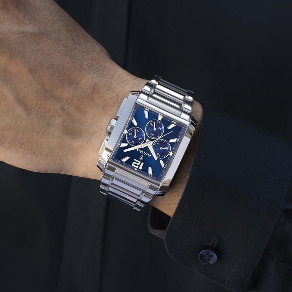 Montre Festina On The Square Chrono Bleu - Montres classiques Homme | Marc Orian