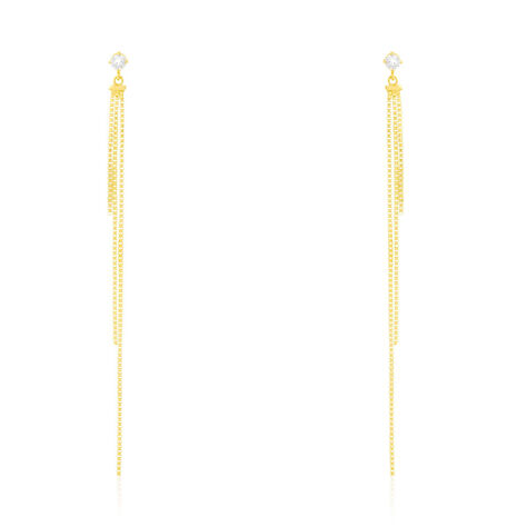 Boucles D'oreilles Pendantes Carrine Or Jaune Oxyde De Zirconium - Boucles d'oreilles Pendantes Femme | Marc Orian