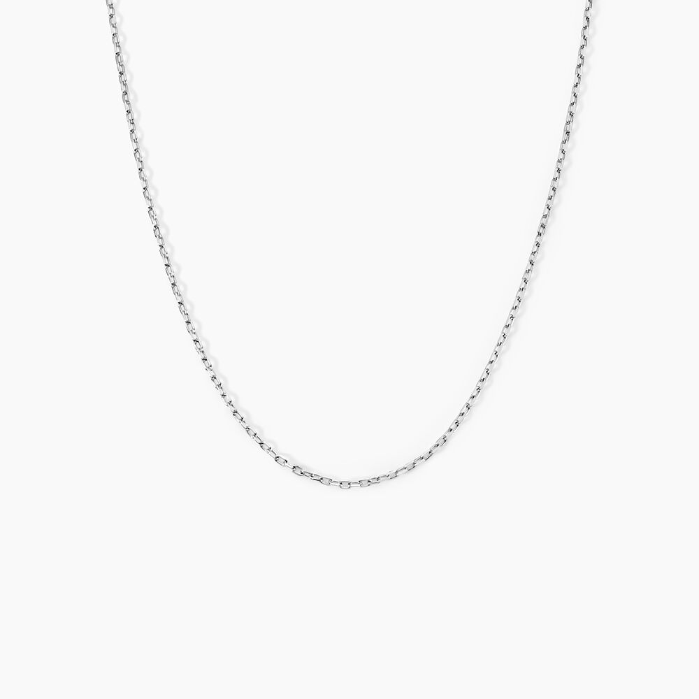 Cha&icirc;ne Claudine Maille For&ccedil;at Argent Blanc - Colliers ras du cou Femme | Marc Orian