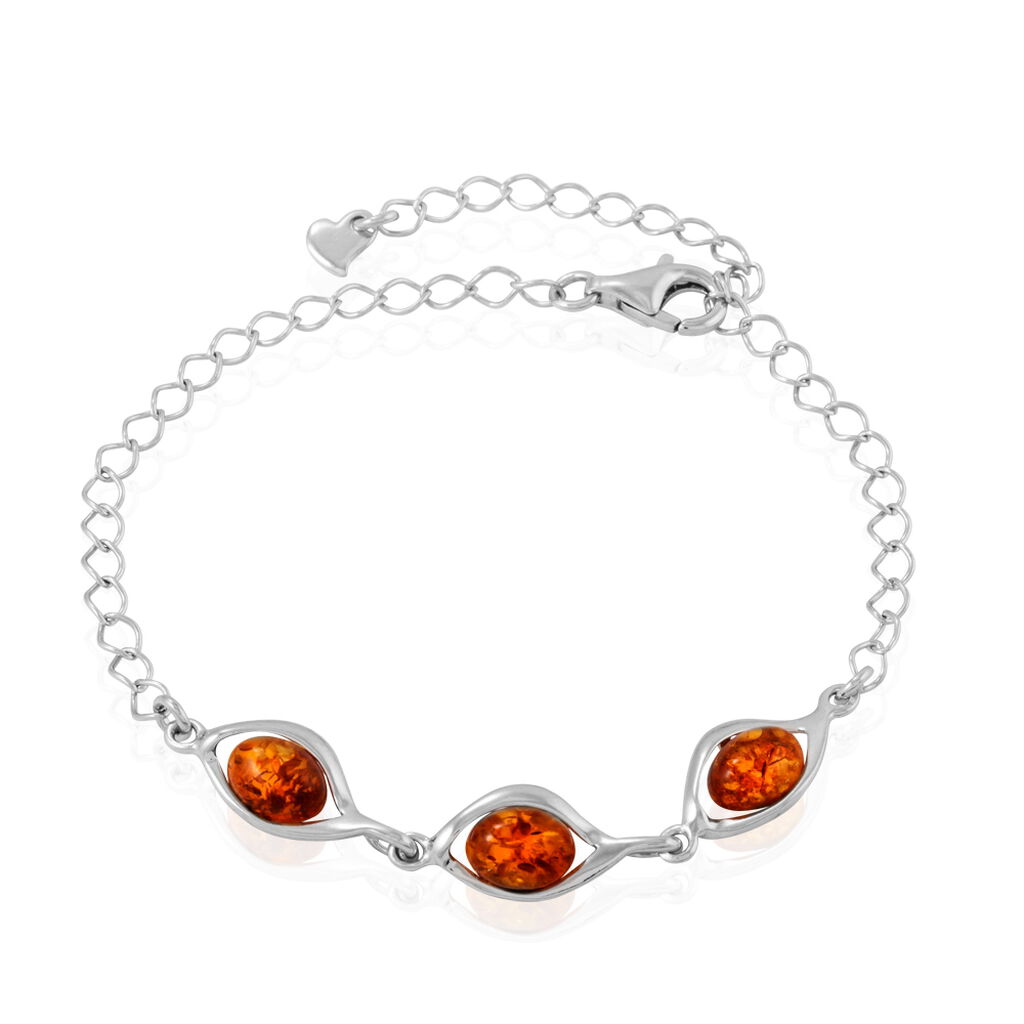 Bracelet Argent Blanc Mounyaae Ambre - Bracelets chaînes Femme | Marc Orian
