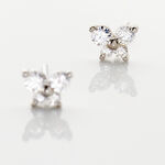 Boucles D'oreilles Puces Eleanor Fleur Or Blanc Oxyde De Zirconium - Puces Femme | Marc Orian