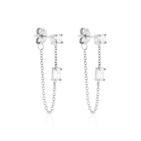 Bijoux D'oreilles Kerrie Argent Blanc Oxyde De Zirconium - Piercings d'oreilles Femme | Marc Orian