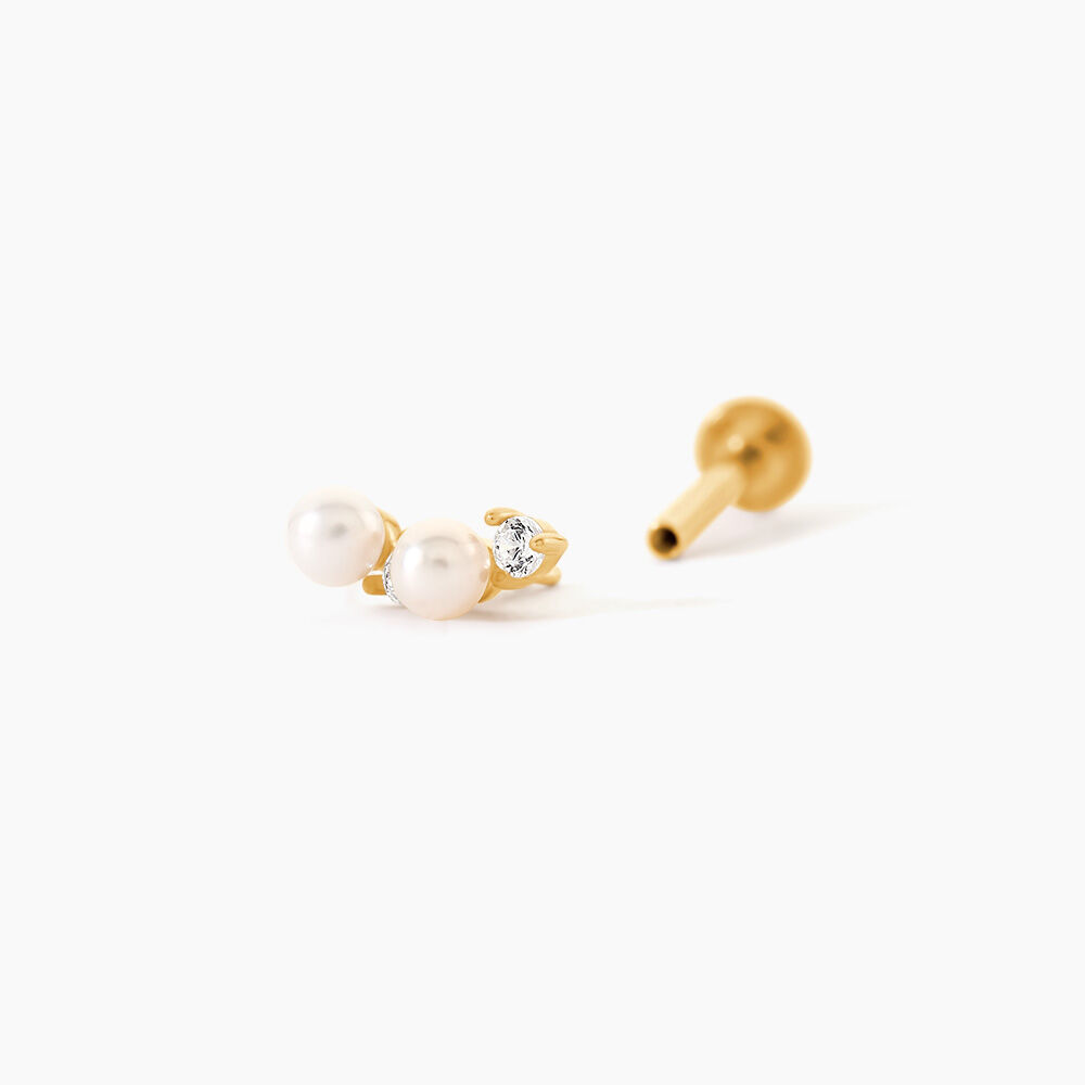 Piercing Iestyn Or Jaune Perle De Culture Oxyde De Zirconium - Piercings Femme | Marc Orian