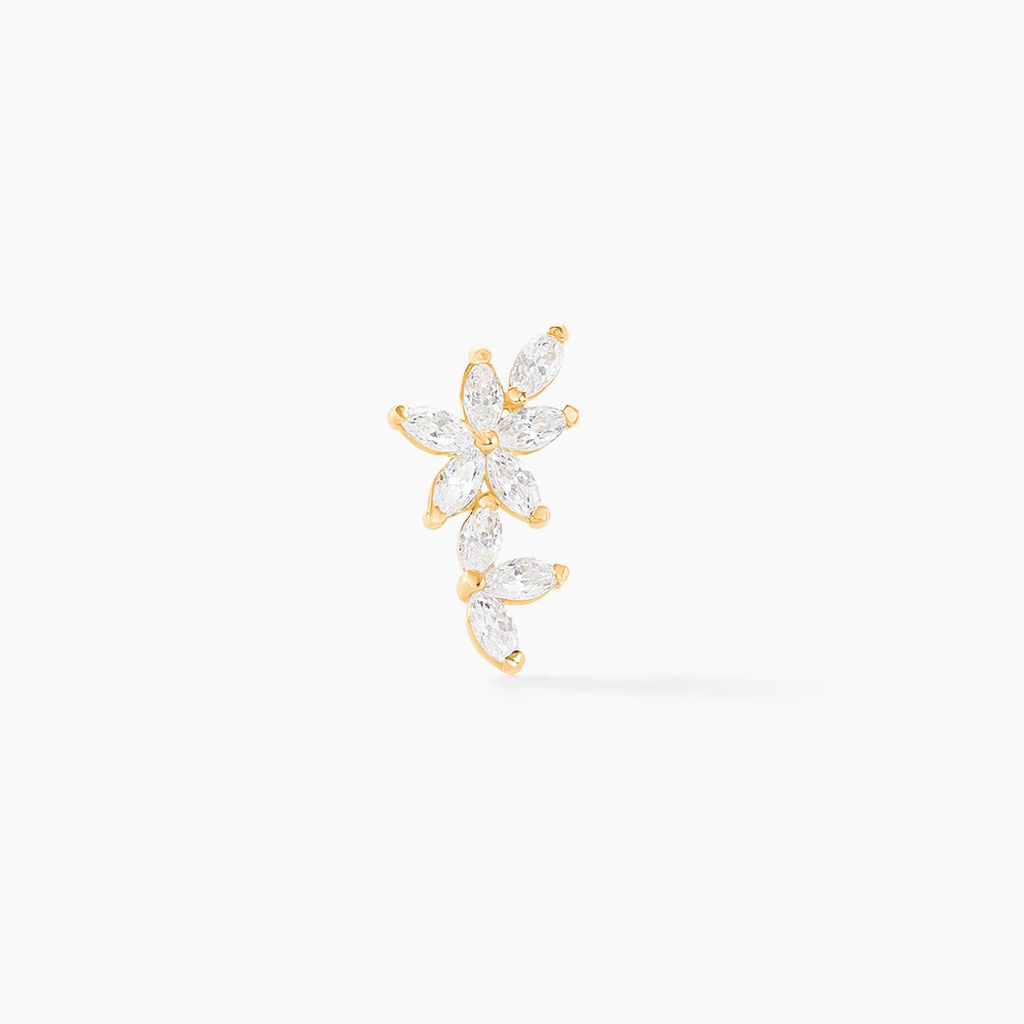 Boucle D'oreille Unitaire Kristjana Or Jaune Oxyde De Zirconium - Puces Femme | Marc Orian