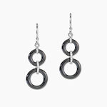 Boucles D'oreilles Pendantes Narcissa Argent Blanc C&eacute;ramique Et Oxyde - Pendantes Femme | Marc Orian