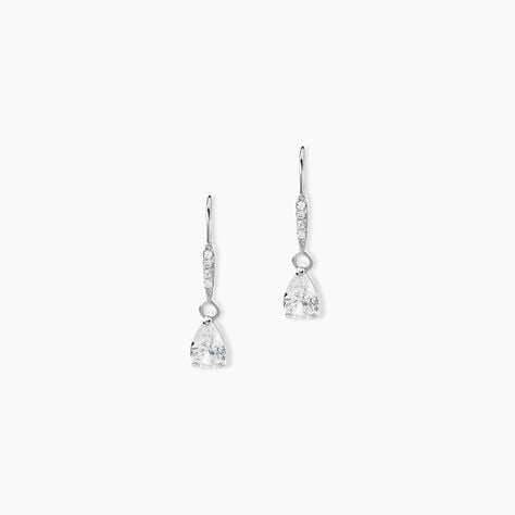 Boucles D'oreilles Pendantes Adib Or Blanc Oxyde De Zirconium - Pendantes Femme | Marc Orian