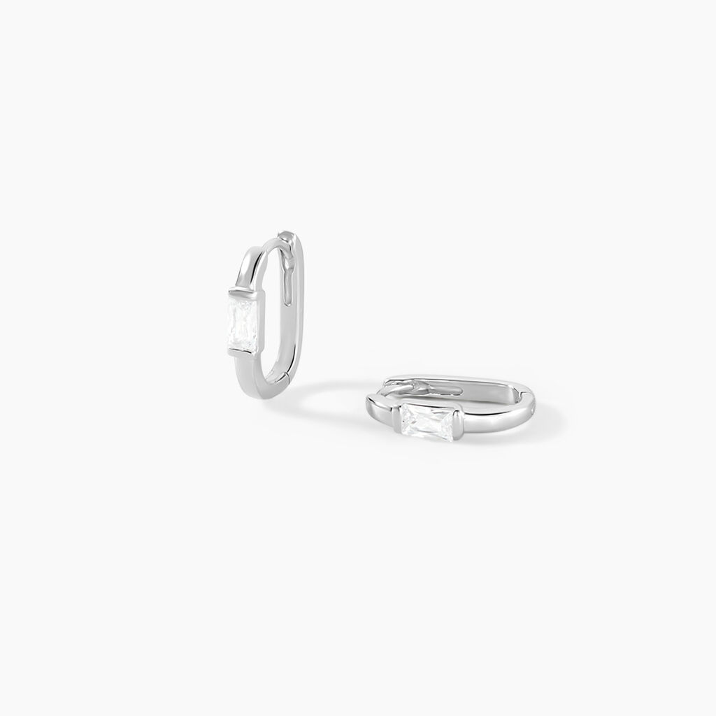 Cr&eacute;oles Celyn Argent Rhodi&eacute; Oxyde De Zirconium - Cr&eacute;oles Femme | Marc Orian