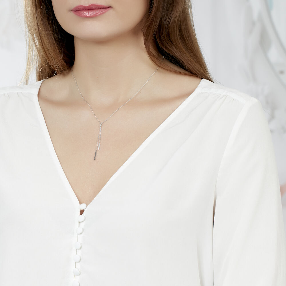 Collier Ainhoaa Or Blanc Diamant - Colliers avec pierres Femme | Marc Orian