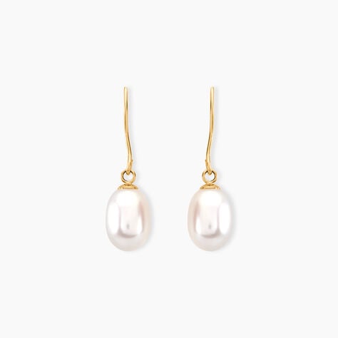 Boucles D'oreilles Pendantes Baroque Or Jaune Perle De Culture - Boucles d'oreilles mariage Femme | Marc Orian