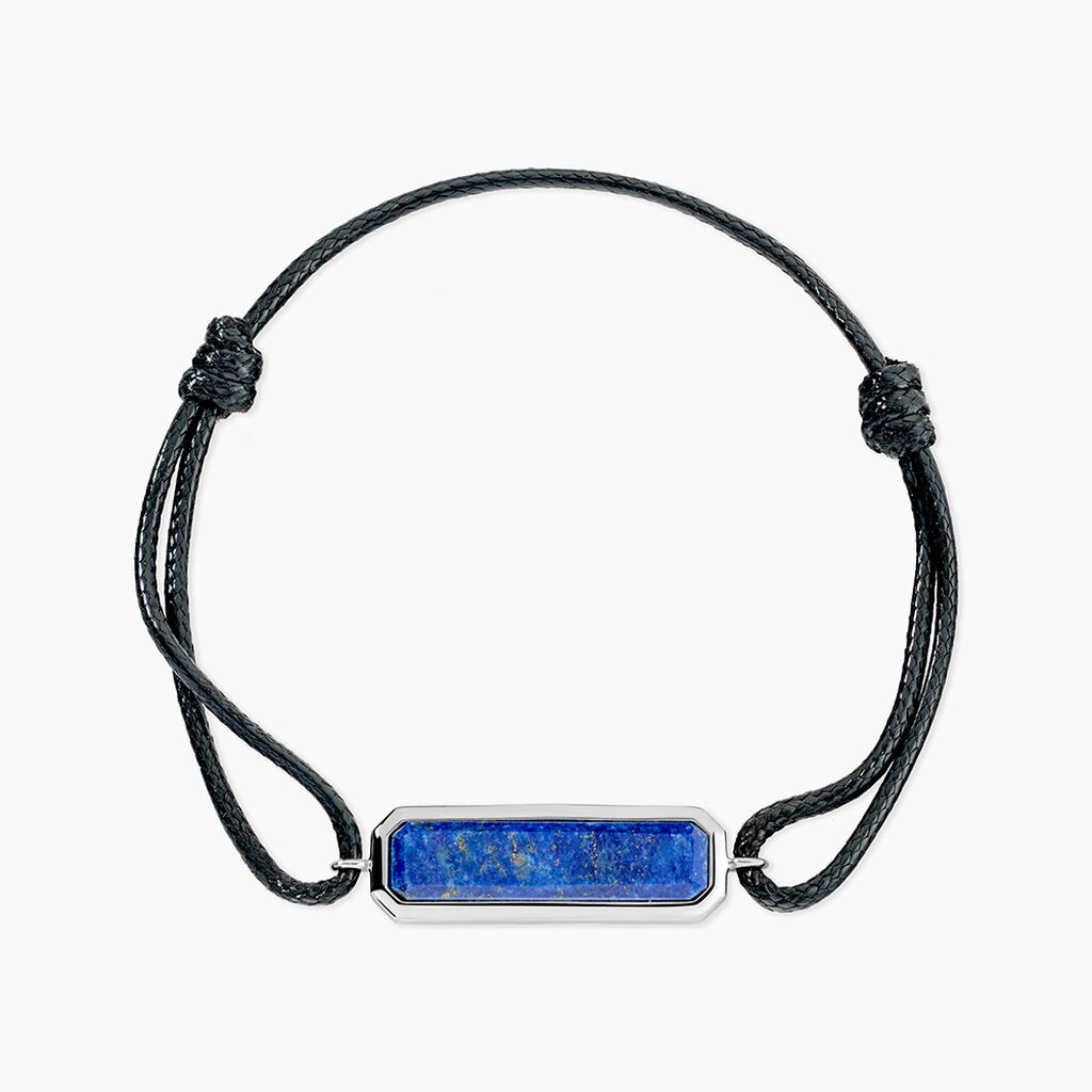 Bracelet Stones Argent Blanc Lapis Lazuli - Bracelets cordons Homme | Marc Orian