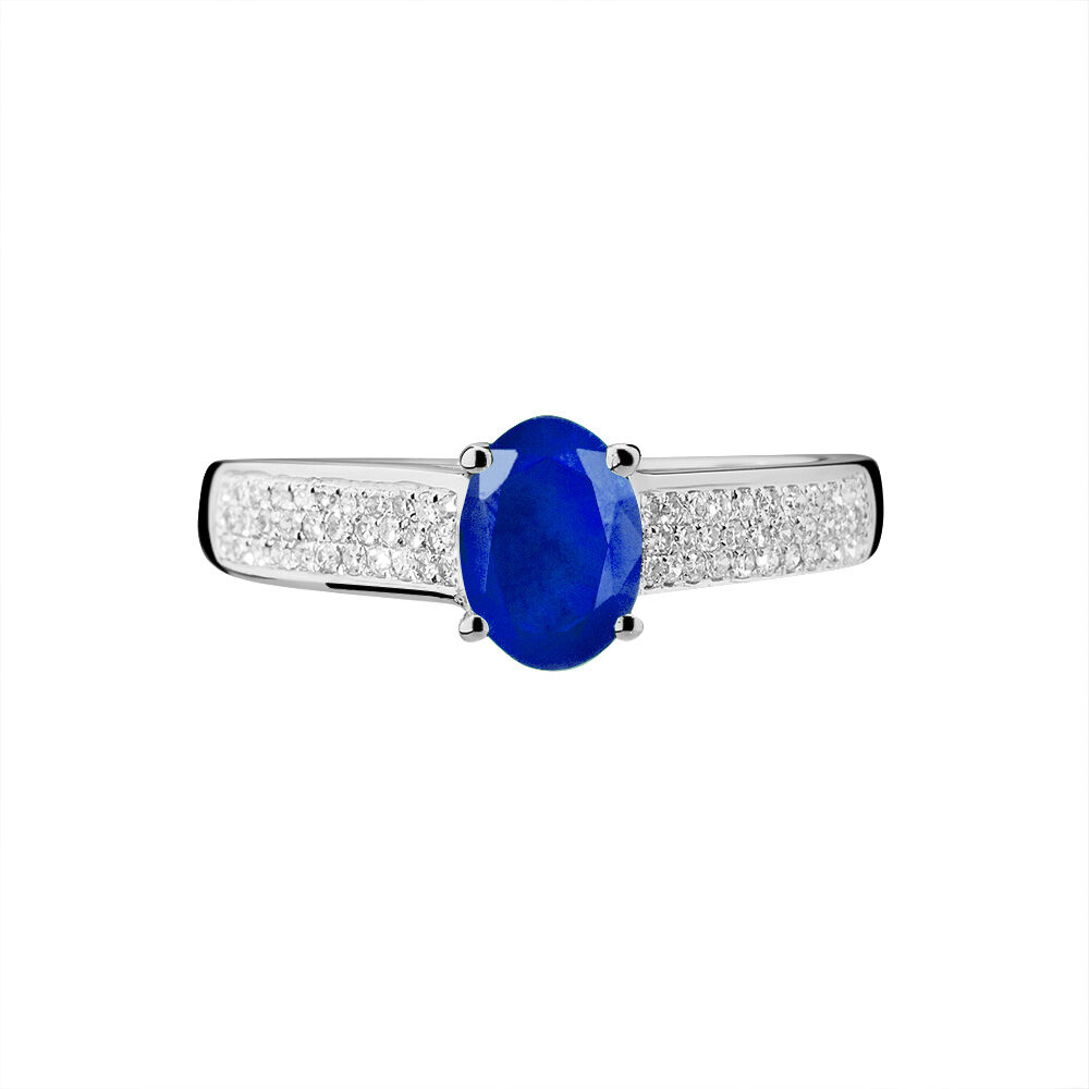 Bague Crista Or Blanc Saphir Et Diamant - Solitaires Femme | Marc Orian