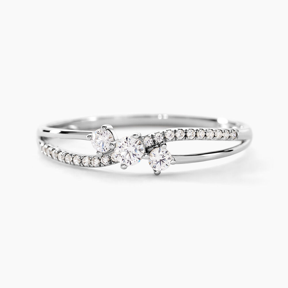 Bague Edwige Or Blanc Oxyde De Zirconium - Solitaires Femme | Marc Orian