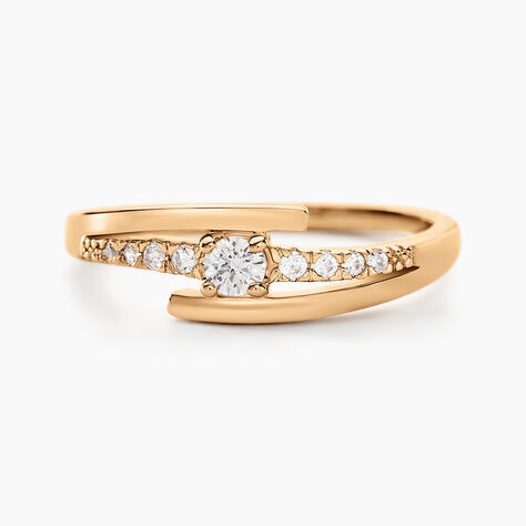 Bague Auberi Plaqué Or Jaune Oxyde De Zirconium - Solitaires Femme | Marc Orian