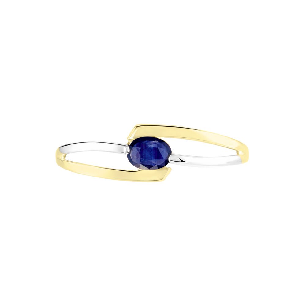 Bague Sylvene Or Bicolore Saphir - Solitaires Femme | Marc Orian