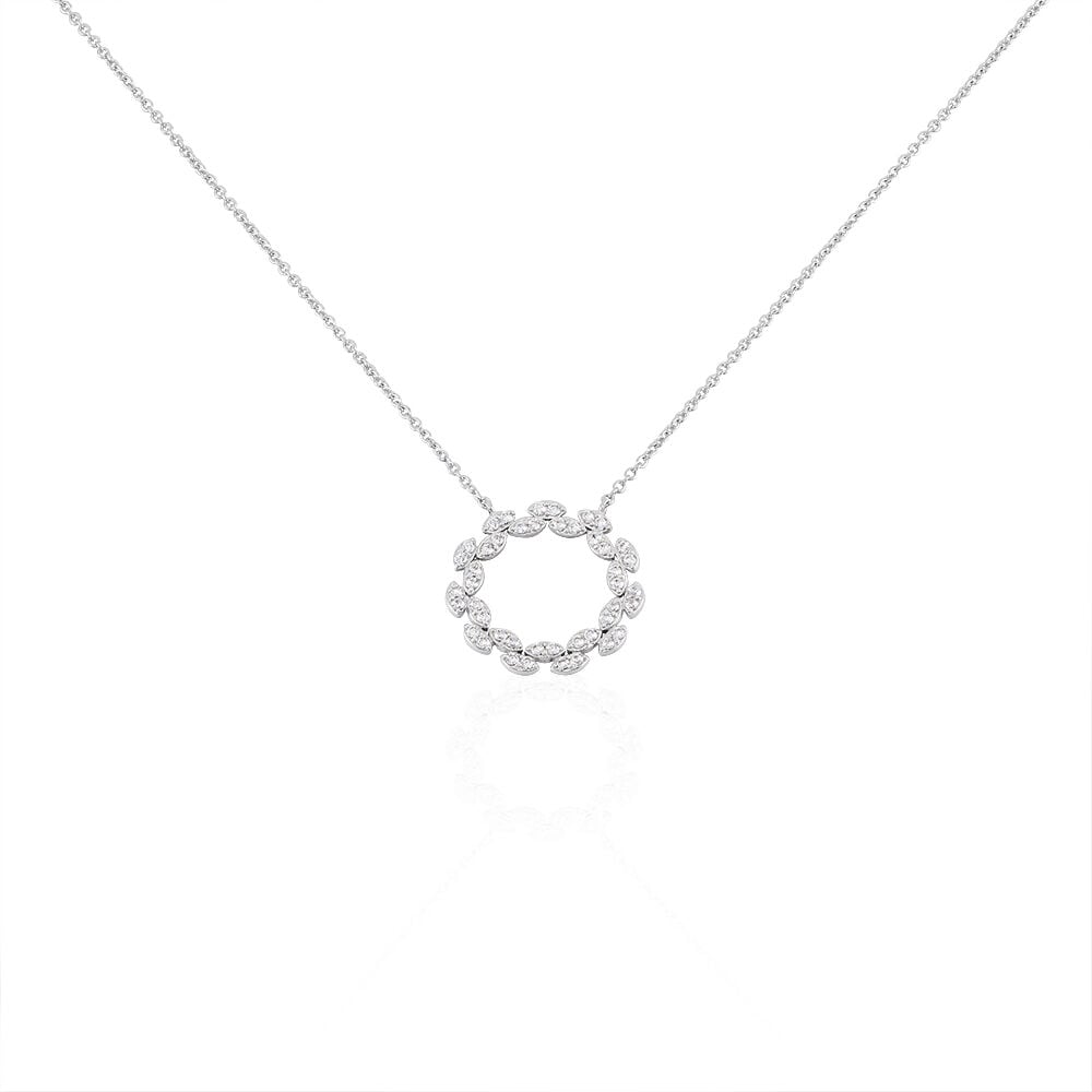 Collier Florange Argent Blanc Oxyde De Zirconium - Colliers avec pierres Femme | Marc Orian