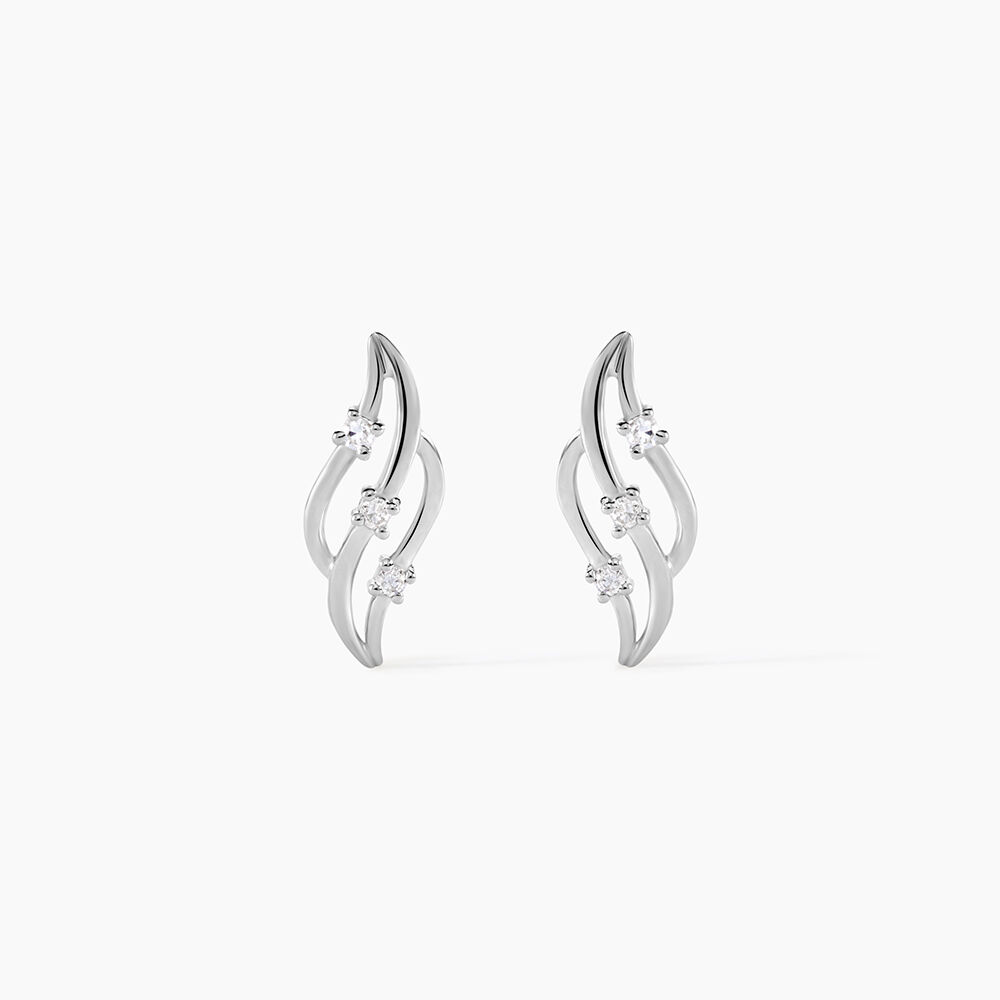 Boucles D'oreilles Puces Marnie Or Blanc Diamant - Pendantes Femme | Marc Orian