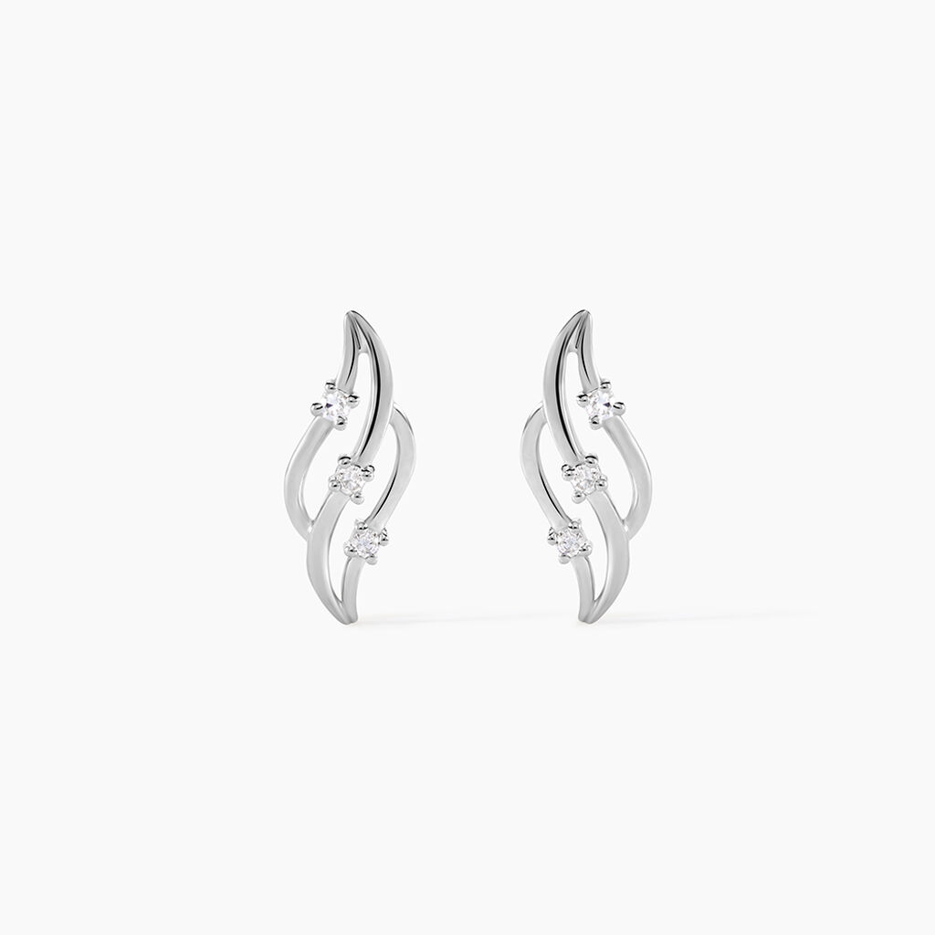 Boucles D'oreilles Puces Marnie Or Blanc Diamant - Pendantes Femme | Marc Orian