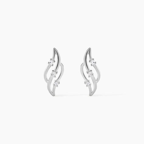 Boucles D'oreilles Puces Marnie Or Blanc Diamant - Pendantes Femme | Marc Orian