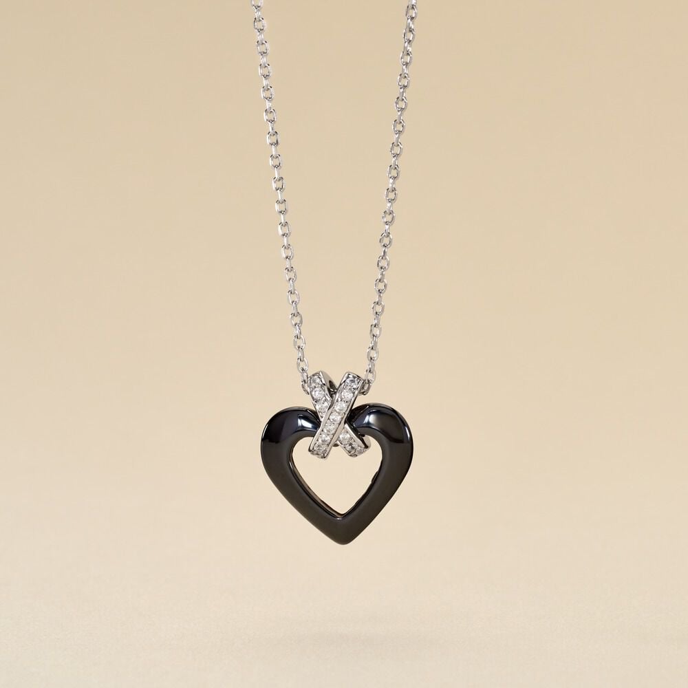 Collier Nolwen Argent Blanc C&eacute;ramique Et Oxyde De Zirconium - Colliers avec pierres Femme | Marc Orian