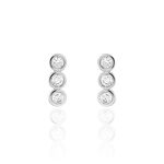 Boucles D'oreilles Puces Cyleneae Argent Blanc Oxyde De Zirconium - Puces Femme | Marc Orian