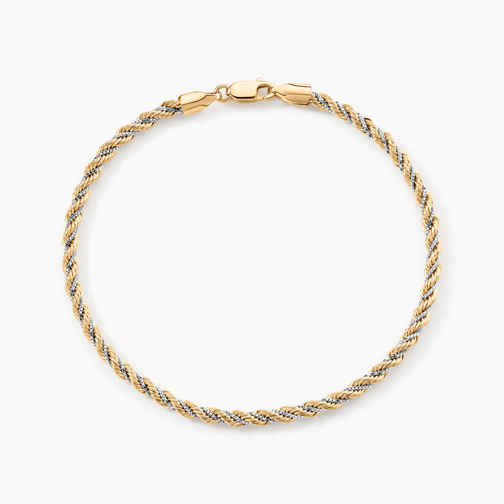 Bracelet Jerryenne Maille Corde Et Venitienne Or Bicolore - Bracelets mailles Femme | Marc Orian