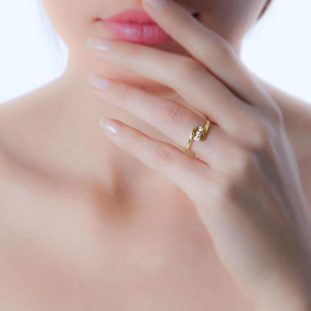 Bague Trilogie Or Jaune Diamant - Bagues fiançailles Femme | Marc Orian