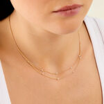 Collier Modestie Argent Dor&eacute; A L'Or 750/1000 Oxyde De Zirconium - Colliers avec pierres Femme | Marc Orian