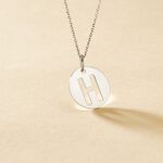 Pendentif Elio H Argent Blanc - Bijoux fantaisie Famille | Marc Orian
