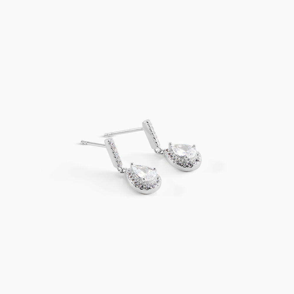 Boucles D'oreilles Pendantes Briony Argent Blanc Oxyde De Zirconium - Pendantes Femme | Marc Orian