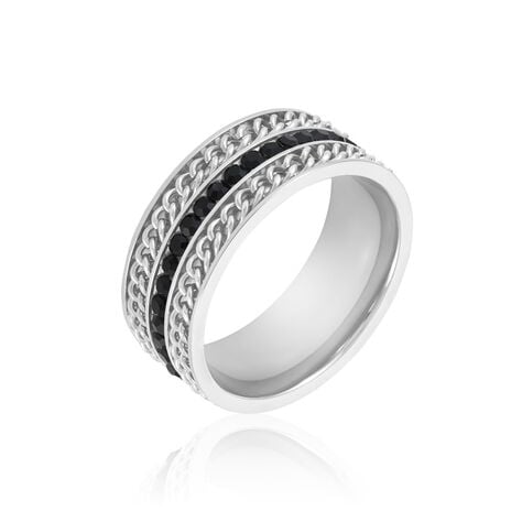 Bague Zavanna Acier Blanc Oxydes De Zirconium - Bagues avec pierre Homme | Marc Orian
