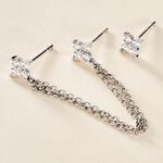 Boucles D'oreilles D&eacute;pareill&eacute;es June Argent Blanc Oxyde De Zirconium - Bijoux fantaisie Femme | Marc Orian