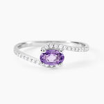 Bague Loriane Or Blanc Amethyste Et Oxyde De Zirconium - Bagues pierres fines Femme | Marc Orian