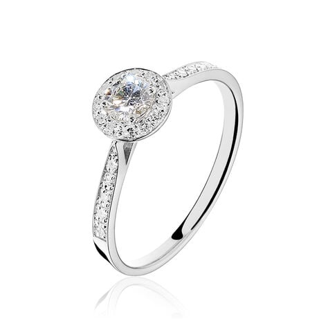 Bague Albane Or Blanc Diamant - Solitaires Femme | Marc Orian