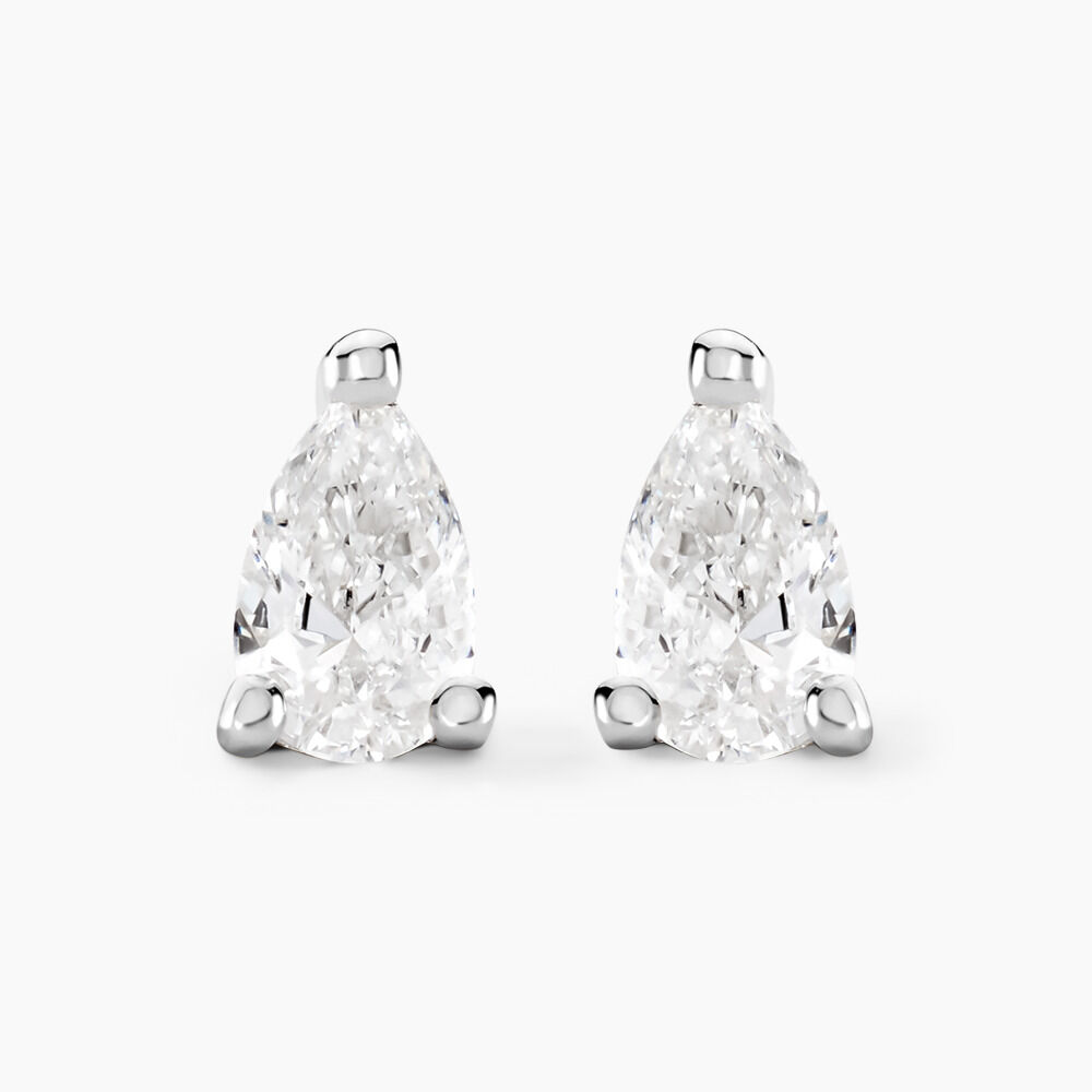Boucles D'oreilles Puces Marsha Argent Blanc Diamant Synthétique - Puces Femme | Marc Orian
