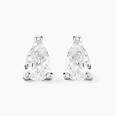 Boucles D'oreilles Puces Marsha Argent Blanc Diamant Synthétique - Puces Femme | Marc Orian