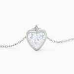 Collier Coeur Serti Clos Or Blanc Oxyde De Zirconium - Colliers avec pierres Femme | Marc Orian