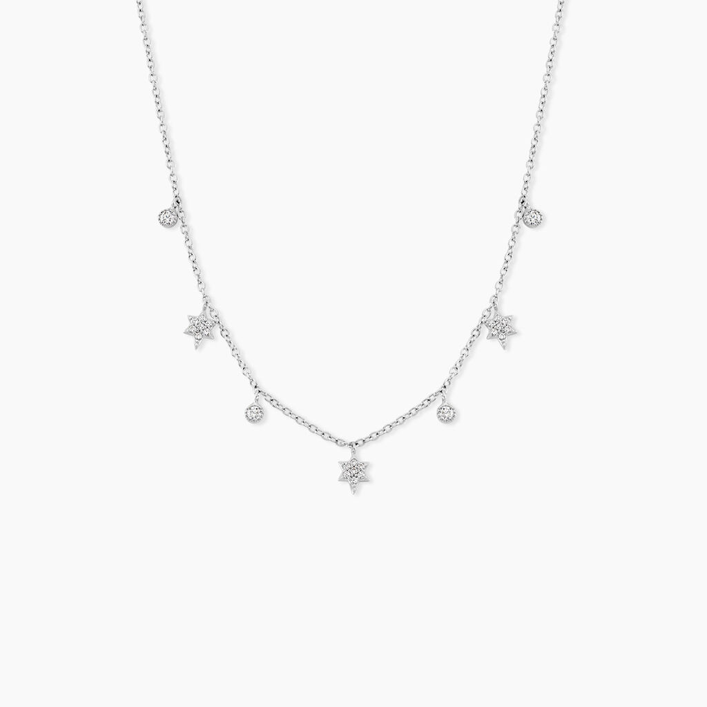 Collier Astria Argent Blanc Oxyde De Zirconium - Colliers avec pierres Femme | Marc Orian