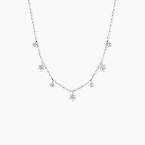 Collier Astria Argent Blanc Oxyde De Zirconium - Colliers avec pierres Femme | Marc Orian