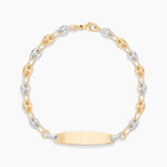 Bracelet Identit&eacute; Evin Maille Grain De Cafe Or Bicolore - Gourmettes Enfant | Marc Orian