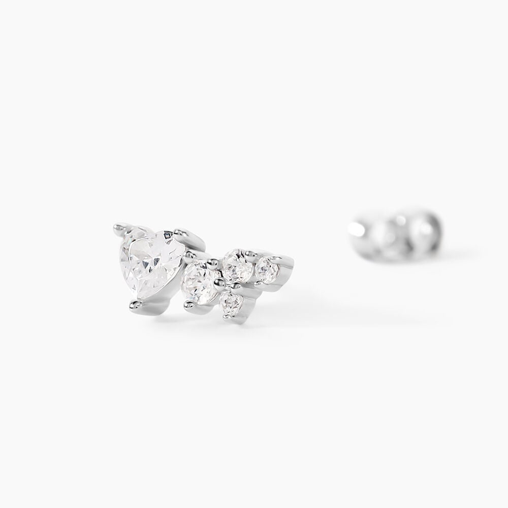 Boucles D'Oreilles Puces Lovella Argent Blanc Oxyde De Zirconium - Puces Femme | Marc Orian